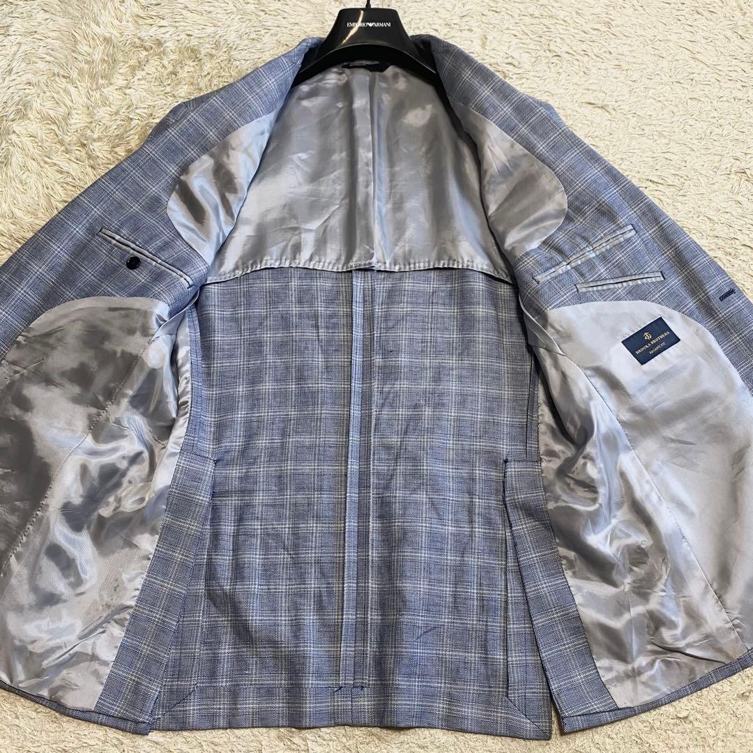 【希少3XL相当】ブルックスブラザーズ リネン テーラードジャケット チェック