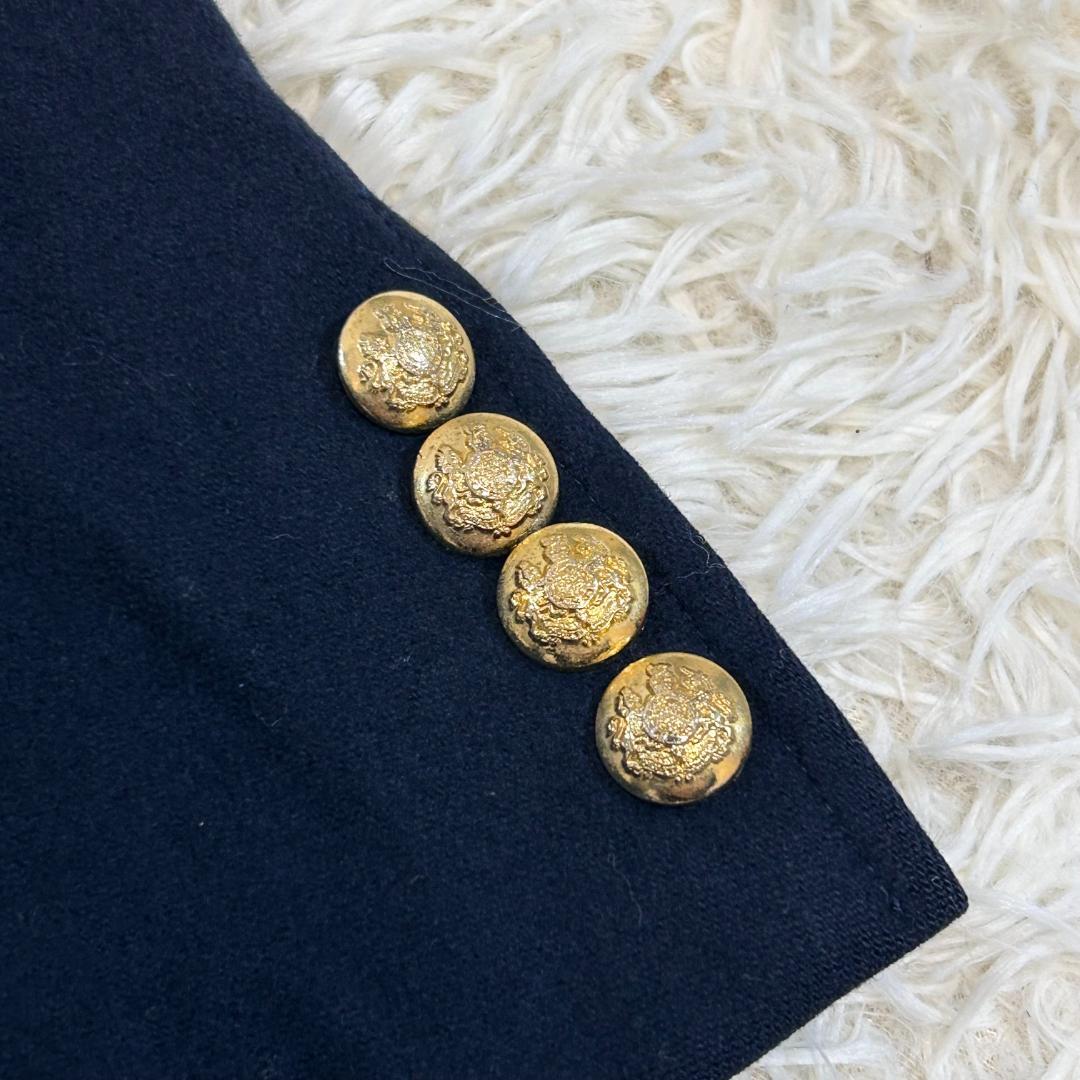 人気　ラルフローレン　紺ブレ　テーラードジャケット　ワッペン　王冠　A5