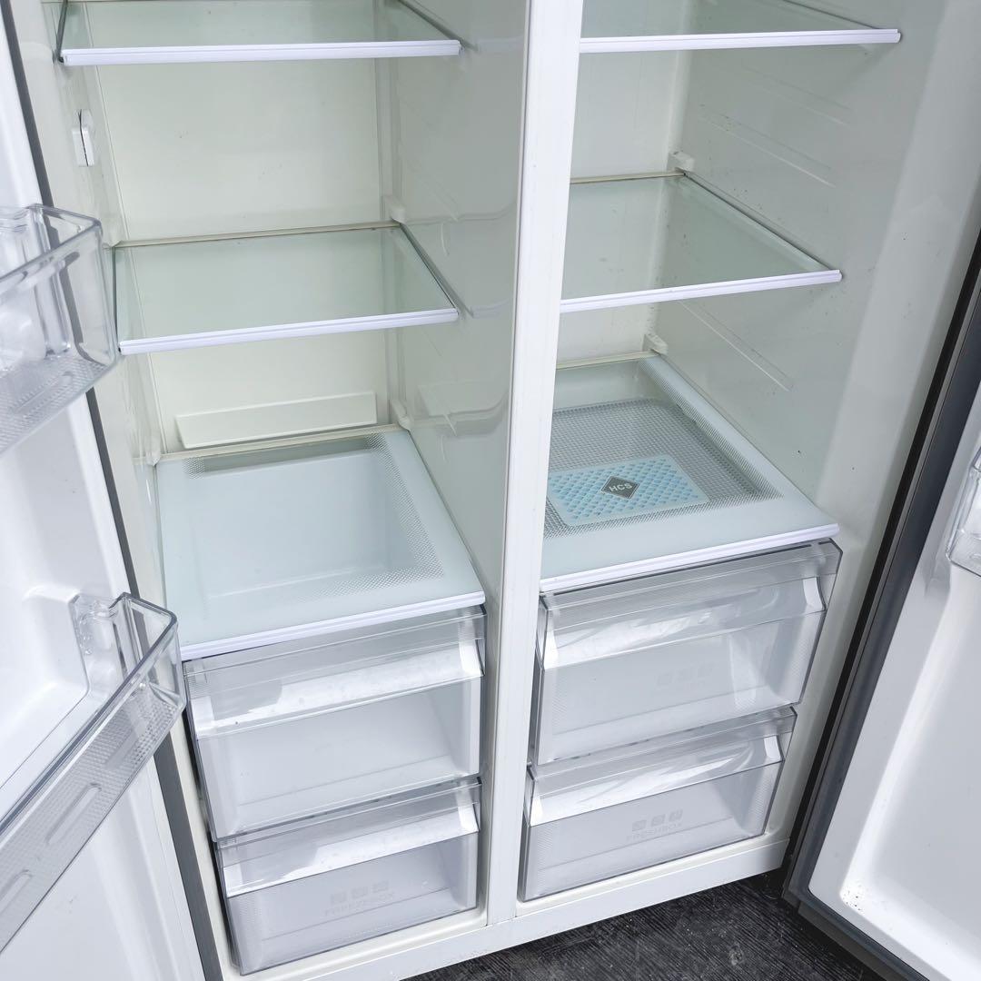 17取付無料！AQUAスタイリッシュシルバーパノラマオープン 449L大型冷蔵庫