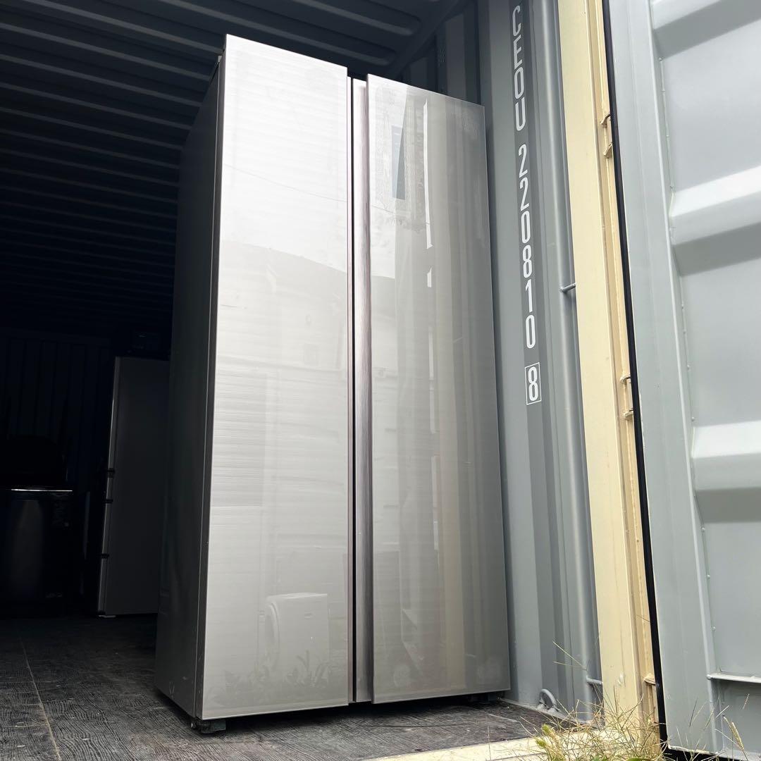 17取付無料！AQUAスタイリッシュシルバーパノラマオープン 449L大型冷蔵庫