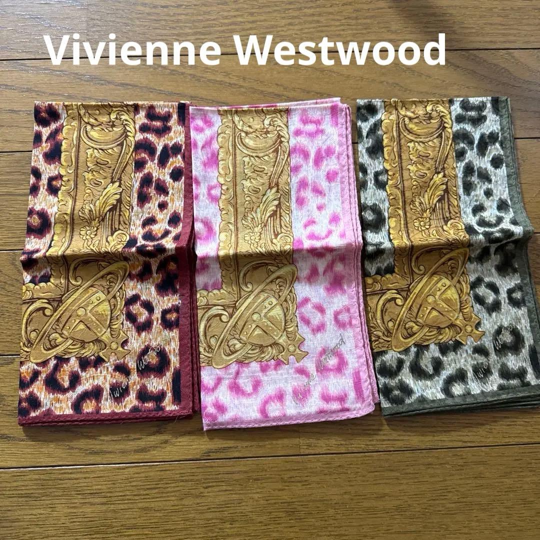 Vivienne Westwoodレオパード柄ハンカチ 3色セット