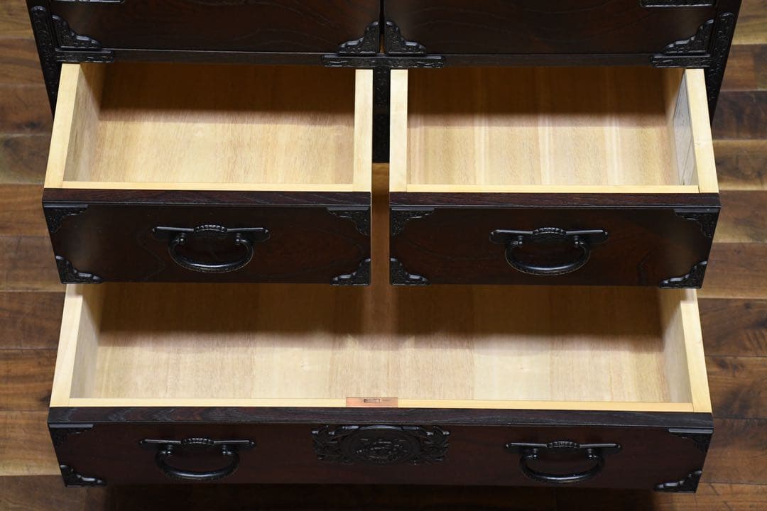 FAC61 青木産業 室町シリーズ 古代 75扉付 キャビネット ケヤキ/欅