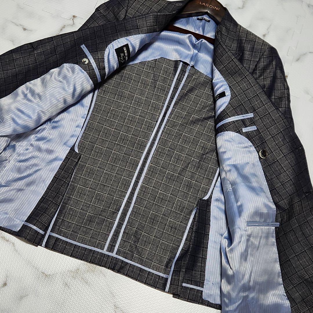 極美品✨XXL相当 ジョルジオアルマーニ テーラードジャケット グレンチェック