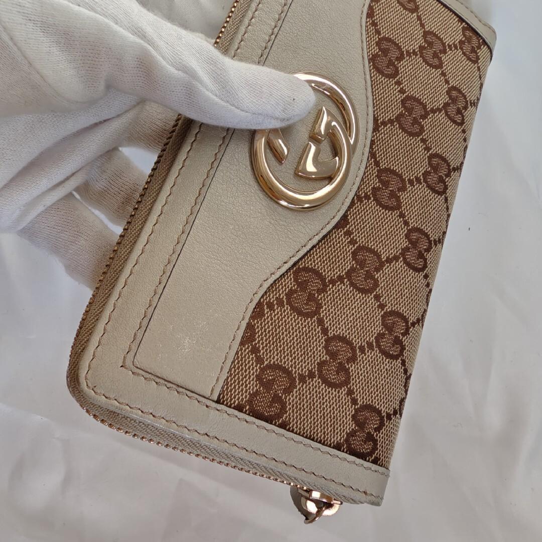 美品　GUCCI　インターロッキング　長財布　コンチネンタル　キャンバス