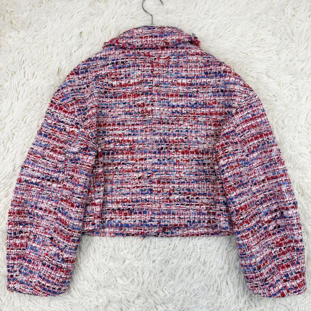 2024 アナイ レッドツイードステンカラー ジャケット 金釦 テーラード S