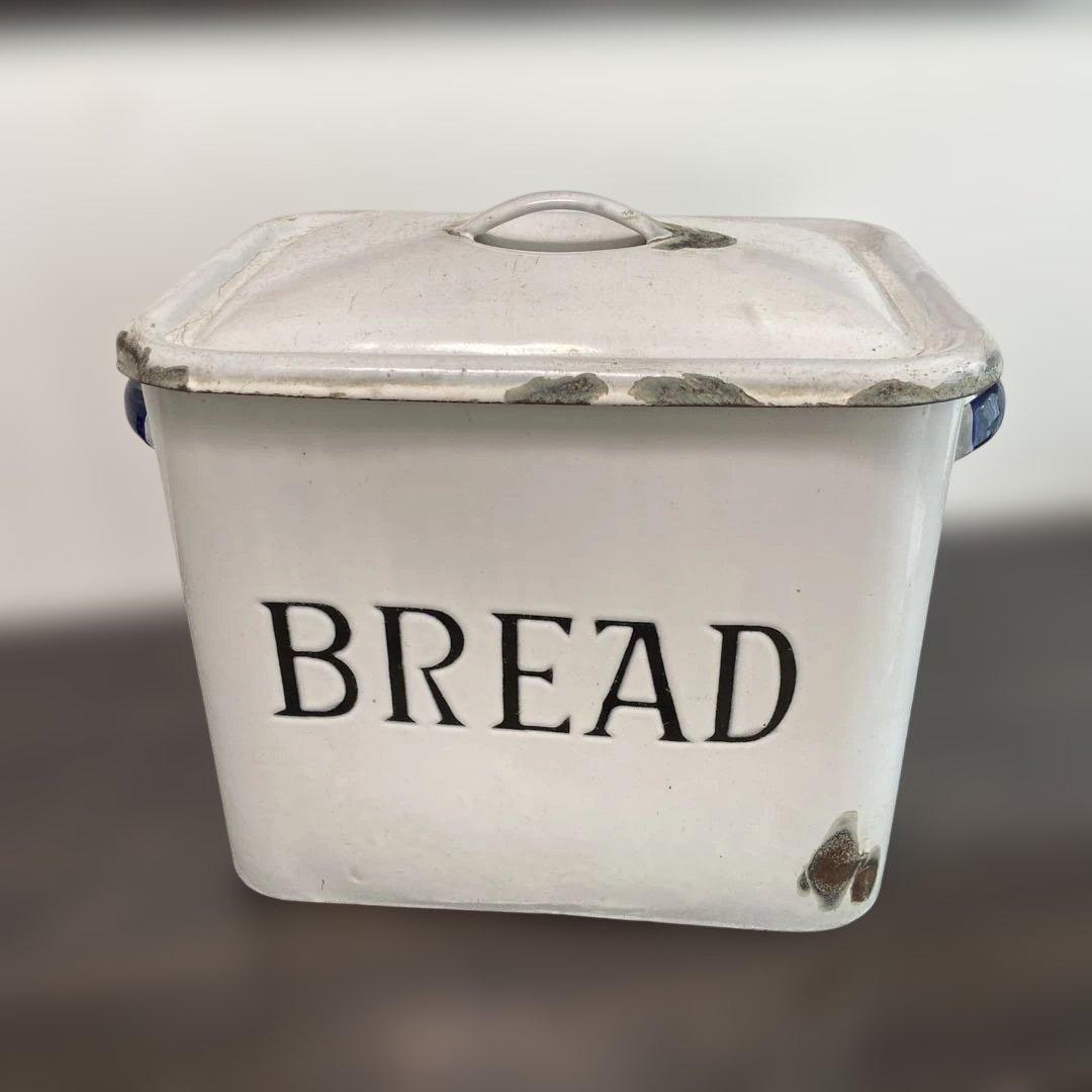 イギリスアンティーク　ホーローブレッド缶　ビンテージ　蚤の市