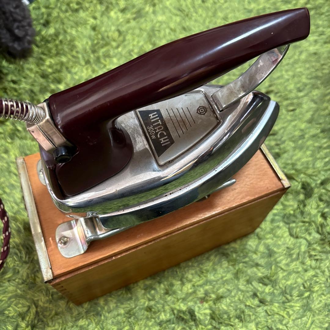 レトロ　HITACHI 300W アイロン 木箱付き