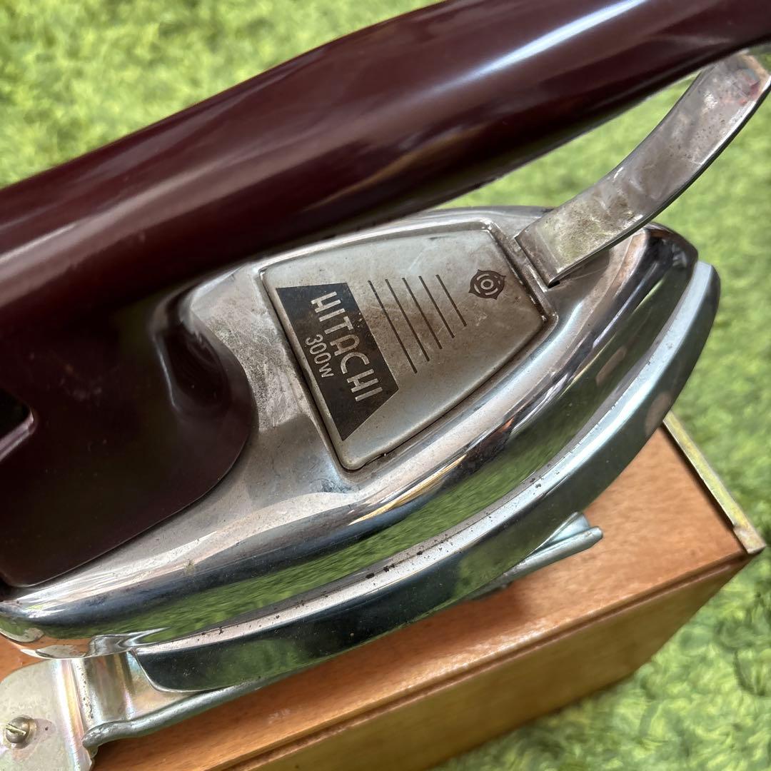 レトロ　HITACHI 300W アイロン 木箱付き