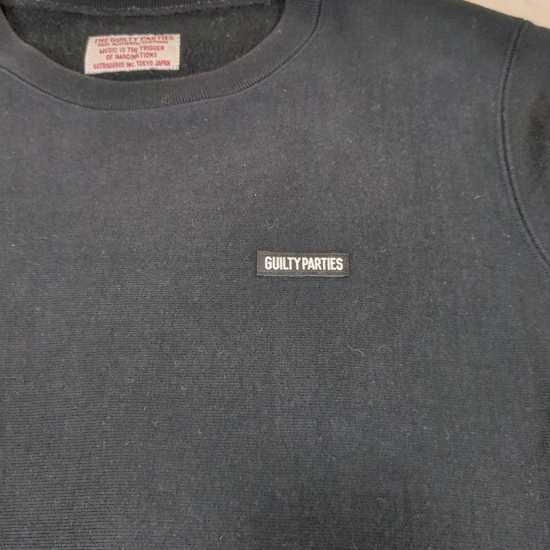 ワコマリア ワンポイント スウェット バックプリント ブラック Sサイズ