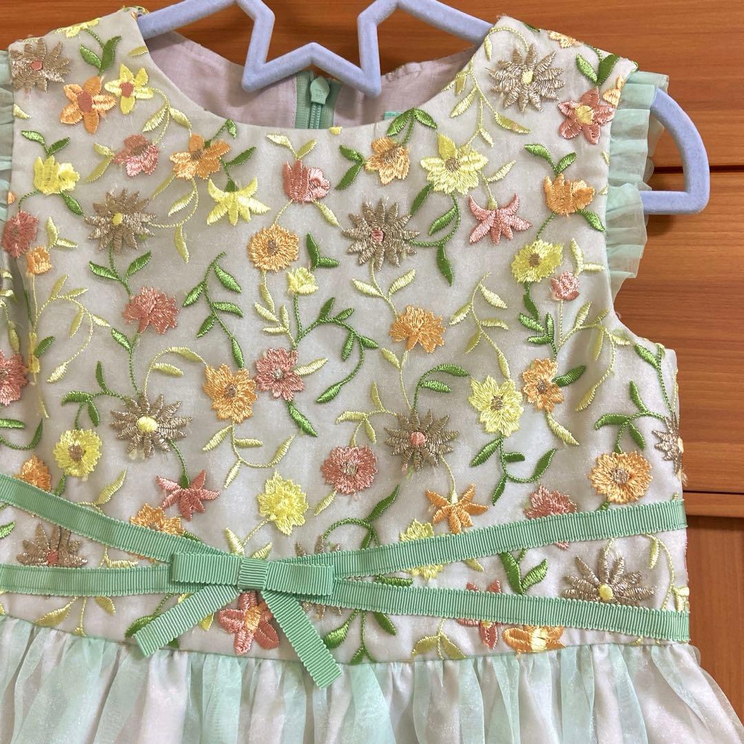 ★美品★TOCCA ミントグリーン フラワー刺繍ドレス