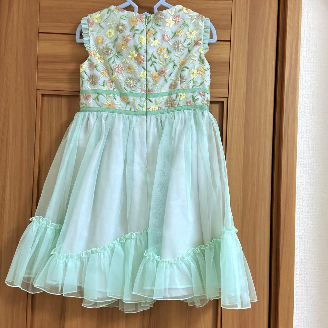 ★美品★TOCCA ミントグリーン フラワー刺繍ドレス