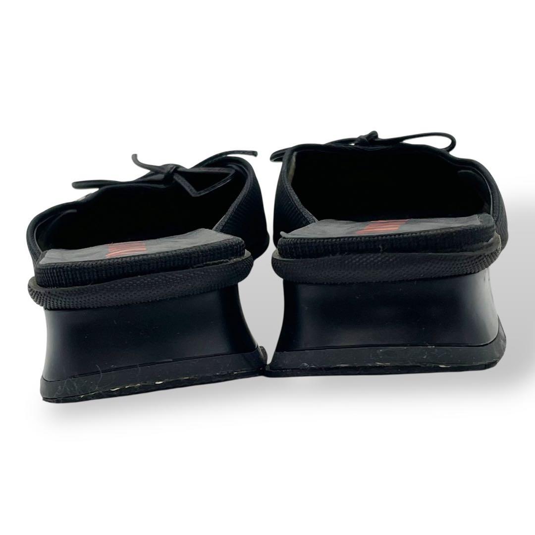 靴 Miu Miu 00s archive Mules black ribbon