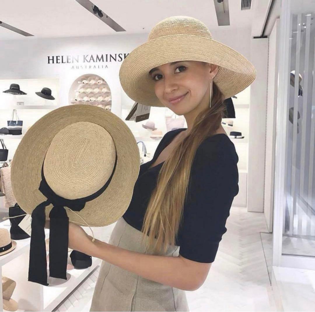 美品✨ヘレンカミンスキー　吉川ひなの着用 ニューポート　ラフィアハット　リボン