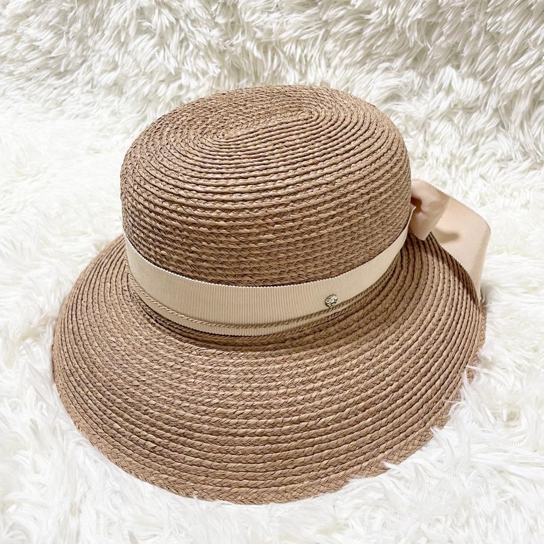 美品✨ヘレンカミンスキー　吉川ひなの着用 ニューポート　ラフィアハット　リボン