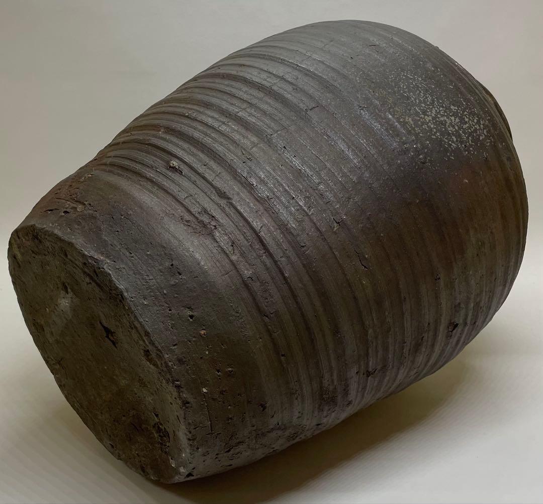 古備前　室町時代　波状文壺　下駄高台　34cm 　　　　　g0133