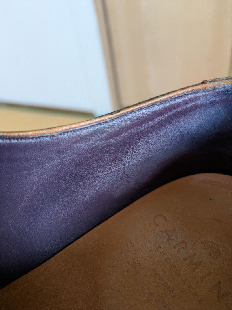 カルミナ　ウイングチップ　フルブローグ　外羽根　黒　サイズ7（25.5）