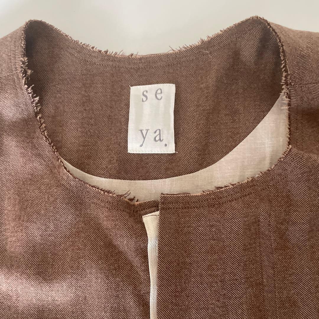 seya ブラウンノースリーブベスト