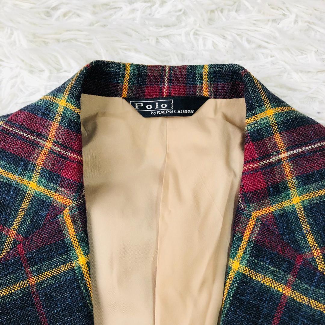 【大人気】ポロバイラルフローレン★チェック柄 テーラードジャケット M相当