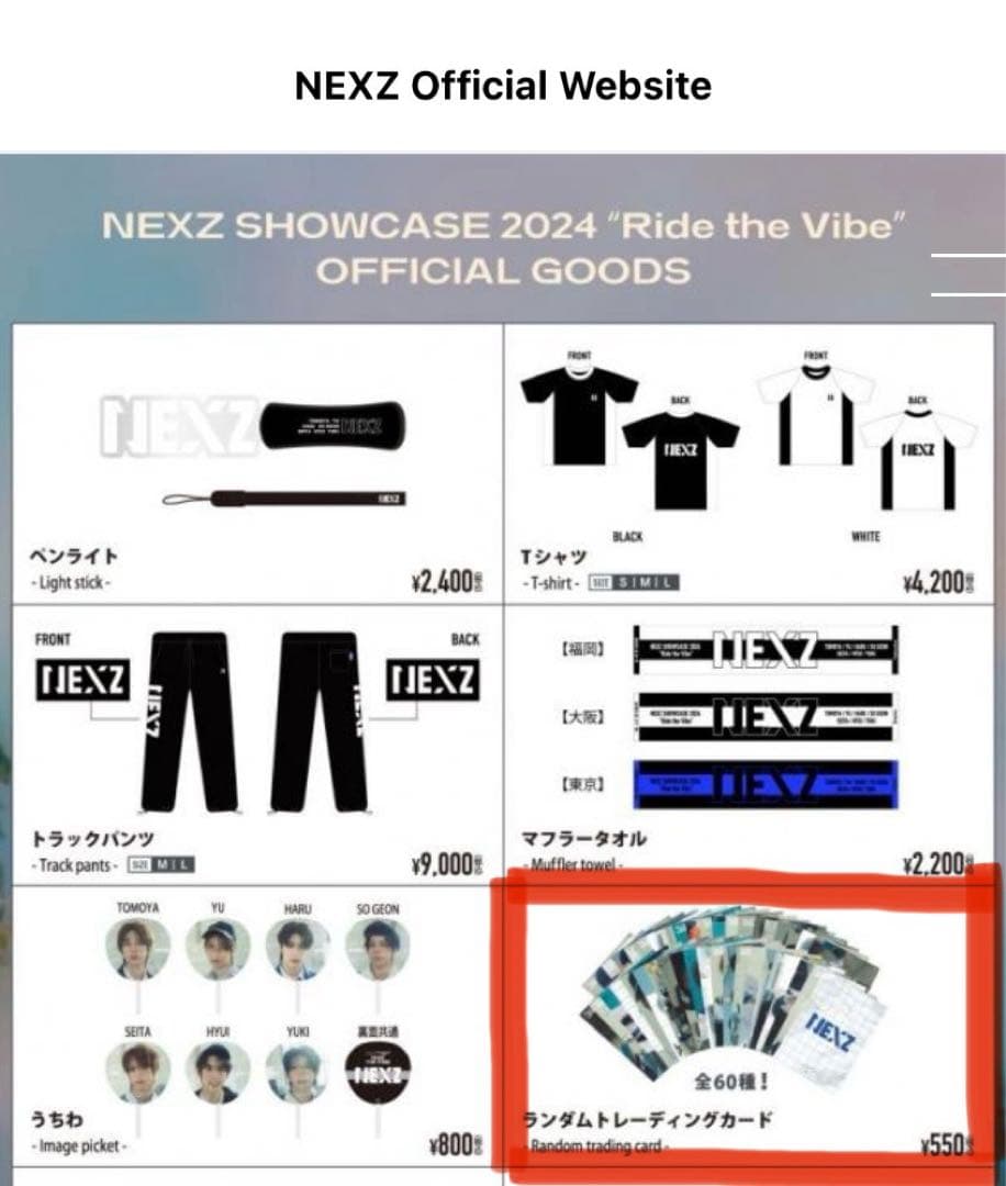 NEXZ ランダムトレーディングカード 全60枚セット