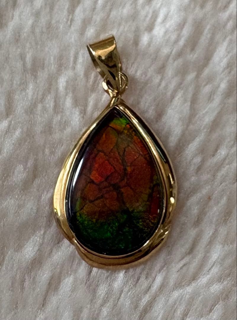 14金 14K アンモライト ペンダントトップ