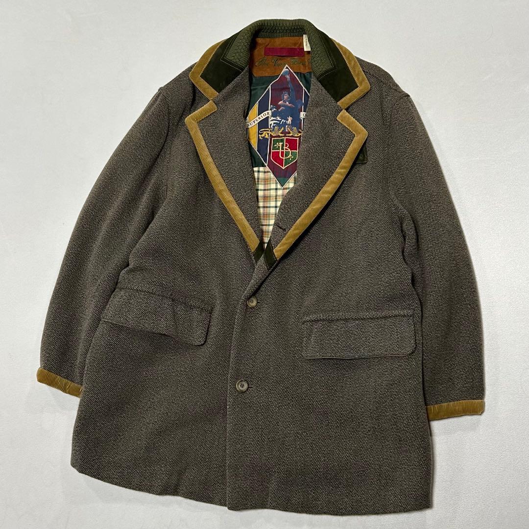 90s イタリア製 カシミヤ ウール ツイード テーラードジャケット 2way