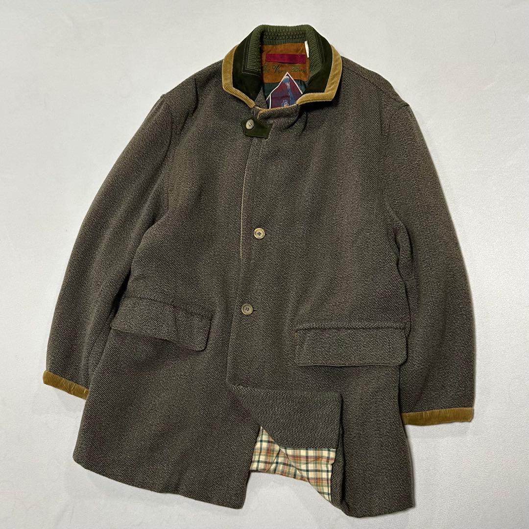 90s イタリア製 カシミヤ ウール ツイード テーラードジャケット 2way