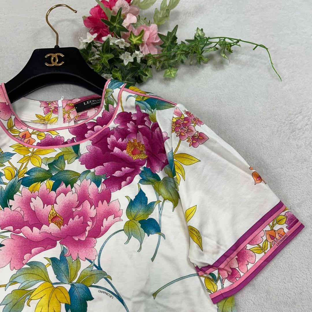 K433 新品未使用 L レオナール コットン100% カットソー レディース