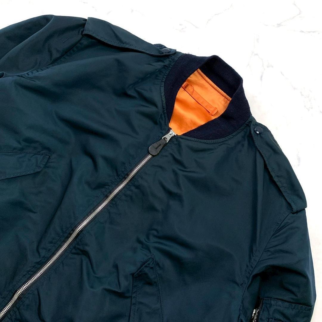 90s USA製 アルファ L-2B フライトジャケット 紺 XL　D479