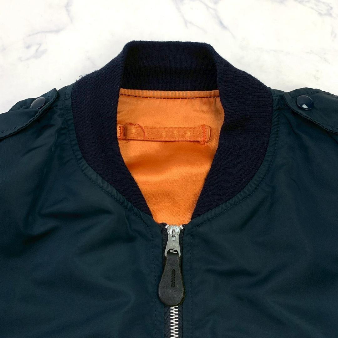 90s USA製 アルファ L-2B フライトジャケット 紺 XL　D479