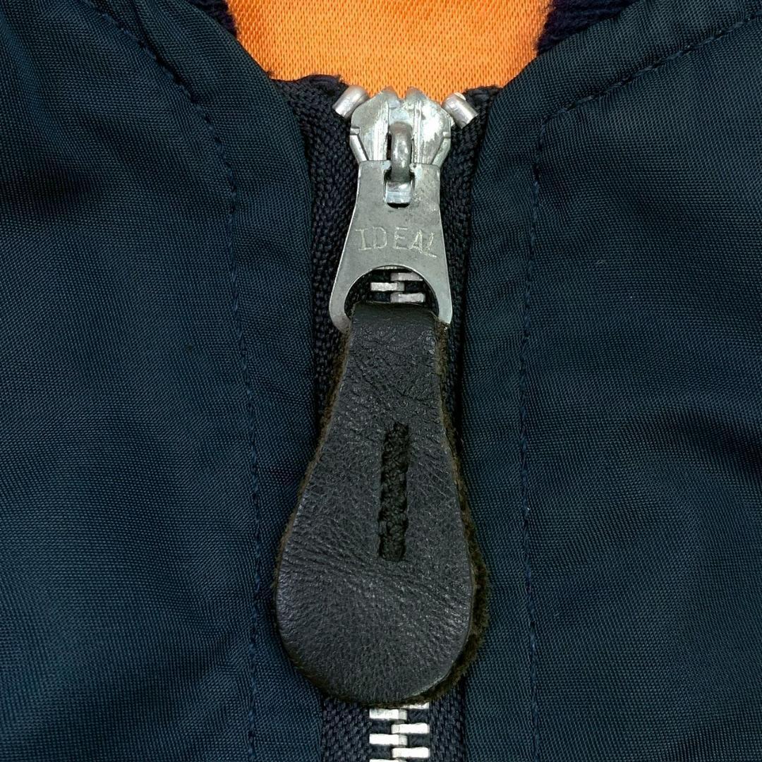 90s USA製 アルファ L-2B フライトジャケット 紺 XL　D479