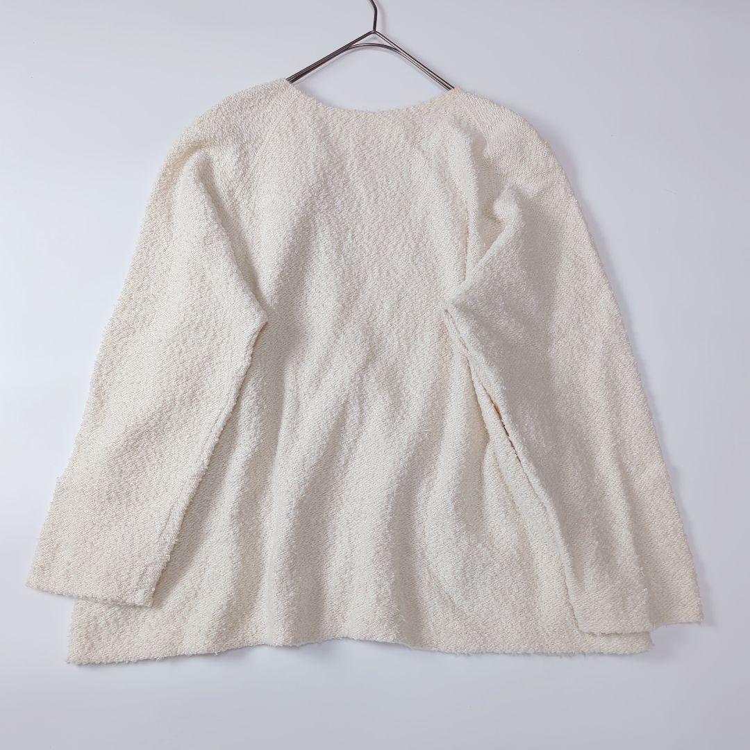 ババグーリ 22AW コットンループ ワイドカットソー 白 ヨーガンレール