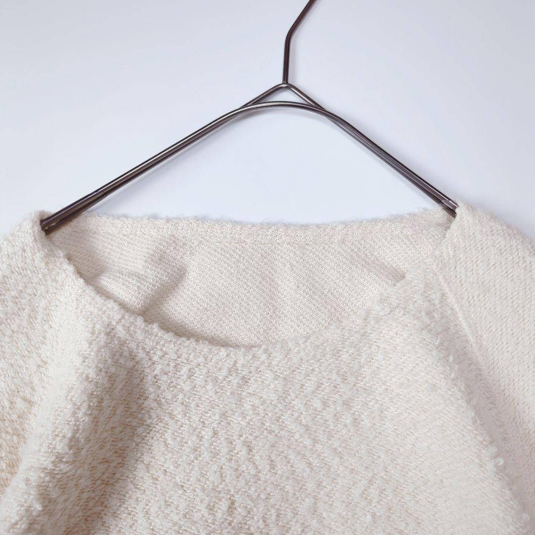 ババグーリ 22AW コットンループ ワイドカットソー 白 ヨーガンレール