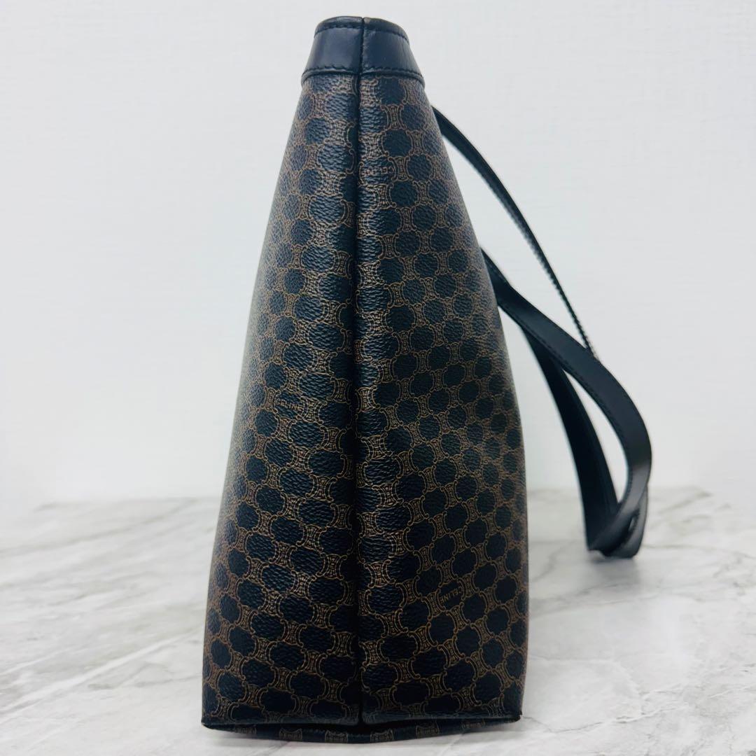 ✨CELINE✨マカダム✨レザー×PVC✨ブラック✨トートバッグ✨ハンドバッグ✨