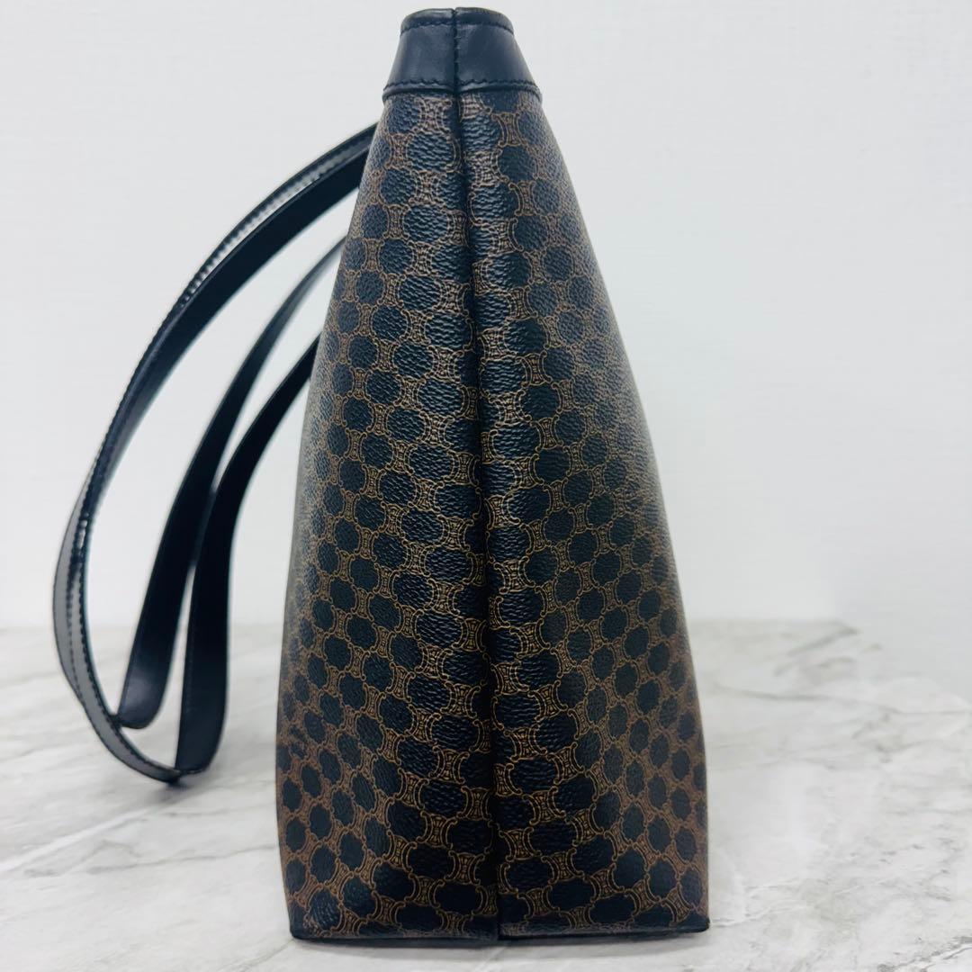 ✨CELINE✨マカダム✨レザー×PVC✨ブラック✨トートバッグ✨ハンドバッグ✨