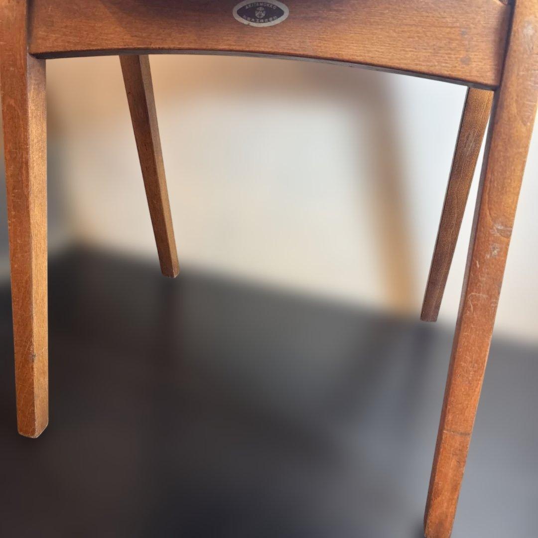 秋田木工 AKITA MOKKO 木製スツール 赤と黒の2脚セット