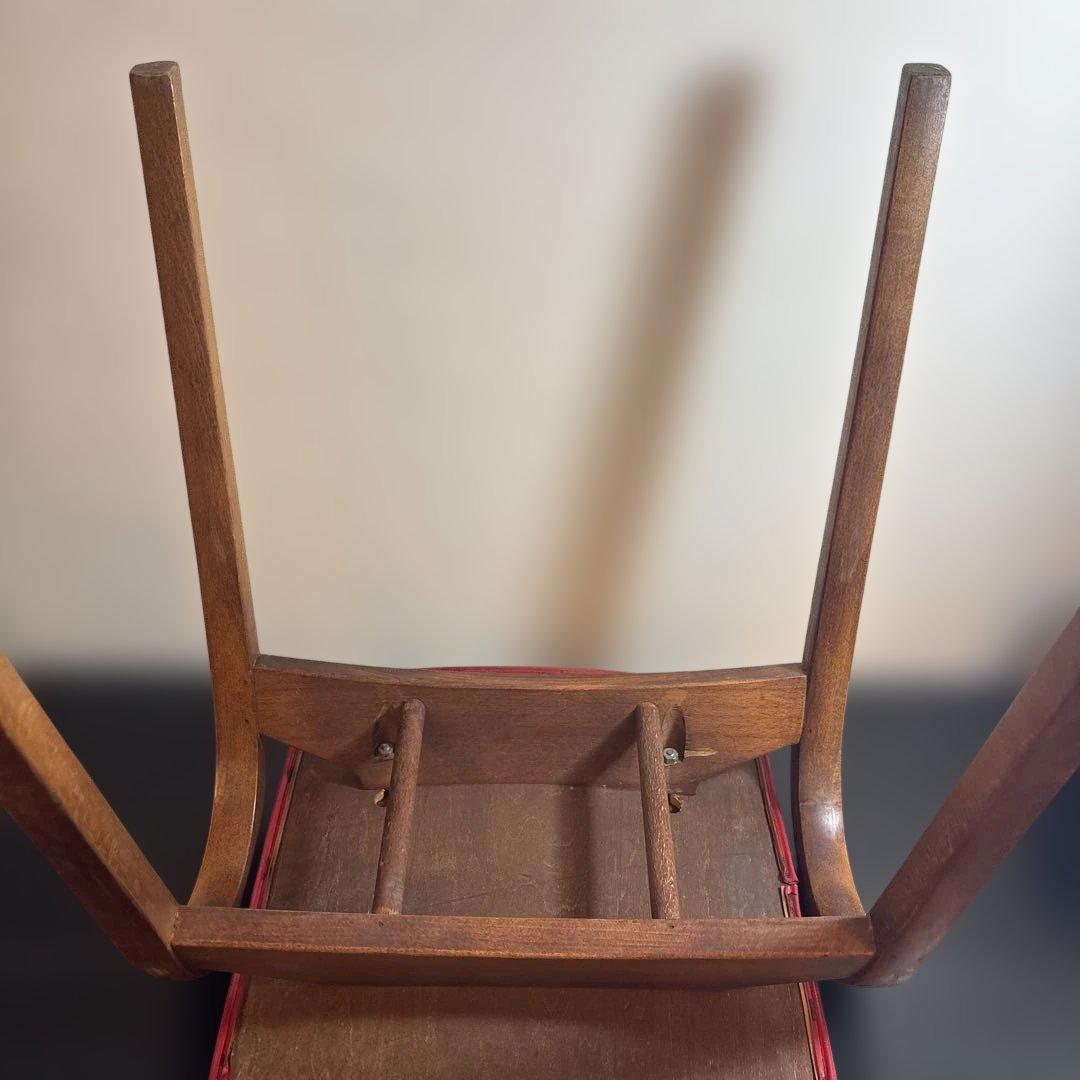 秋田木工 AKITA MOKKO 木製スツール 赤と黒の2脚セット