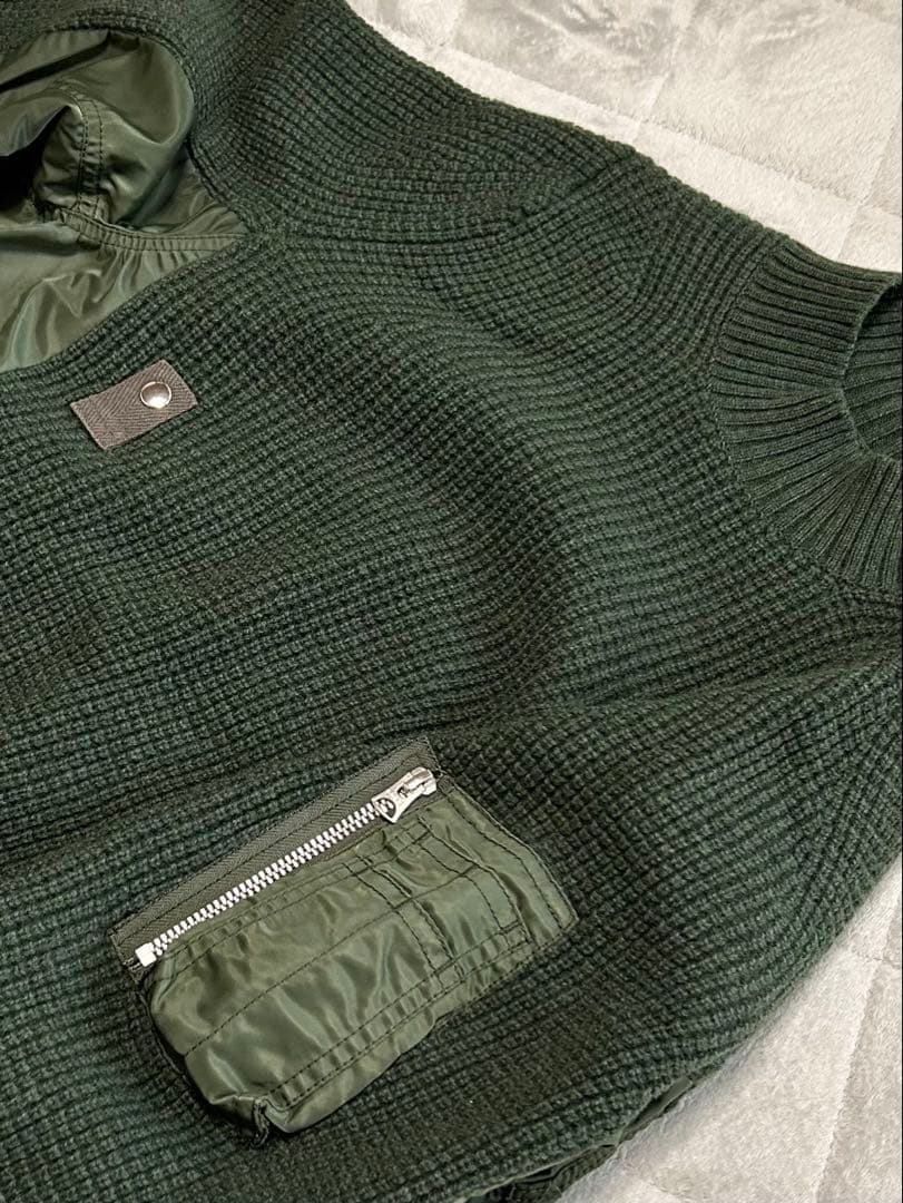 sacai ニット×MA-1 ナイロン切替 セーター