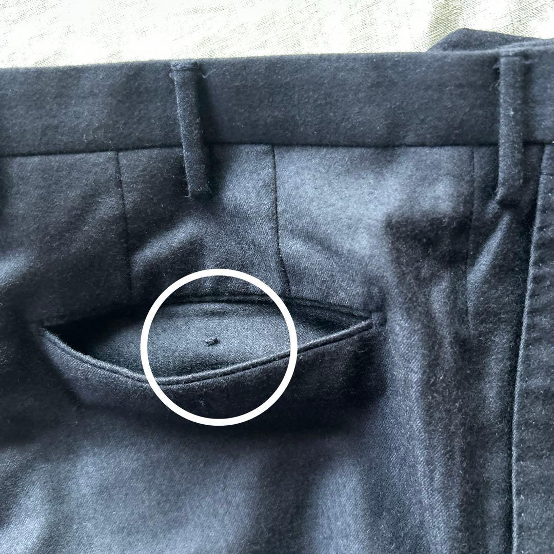 インコテックス（INCOTEX）ノープリーツテーパードウールスラックス 48