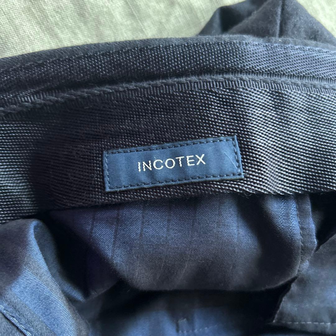 インコテックス（INCOTEX）ノープリーツテーパードウールスラックス 48