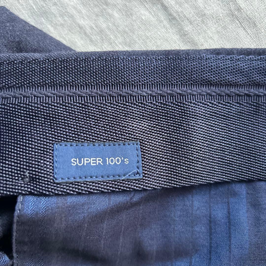 インコテックス（INCOTEX）ノープリーツテーパードウールスラックス 48