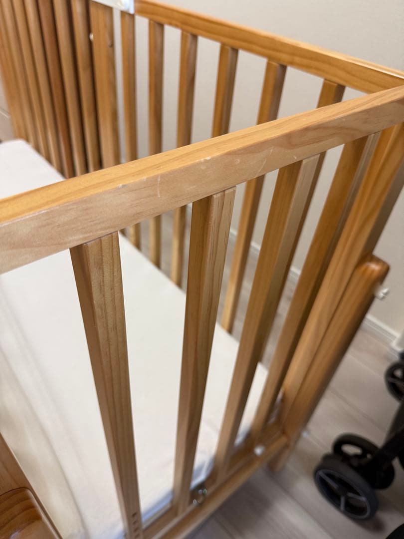 そいねーる 3 ベビーベッド NA（ナチュラルカラー）備品付き　大和屋 添い寝