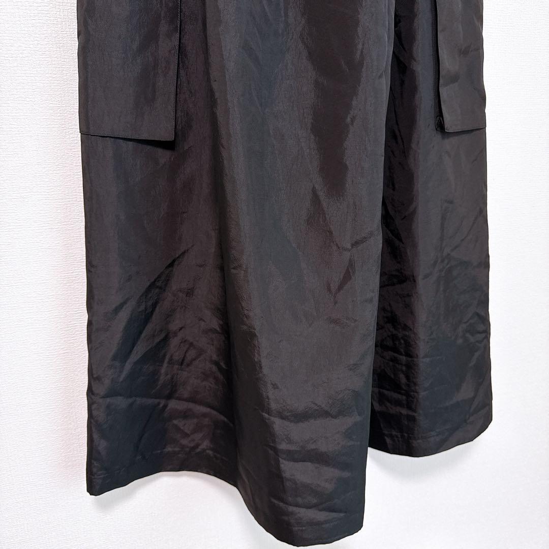 美品　Lig. リグドット. ワイドカーゴパンツ　黒　シャカシャカ　光沢感あり