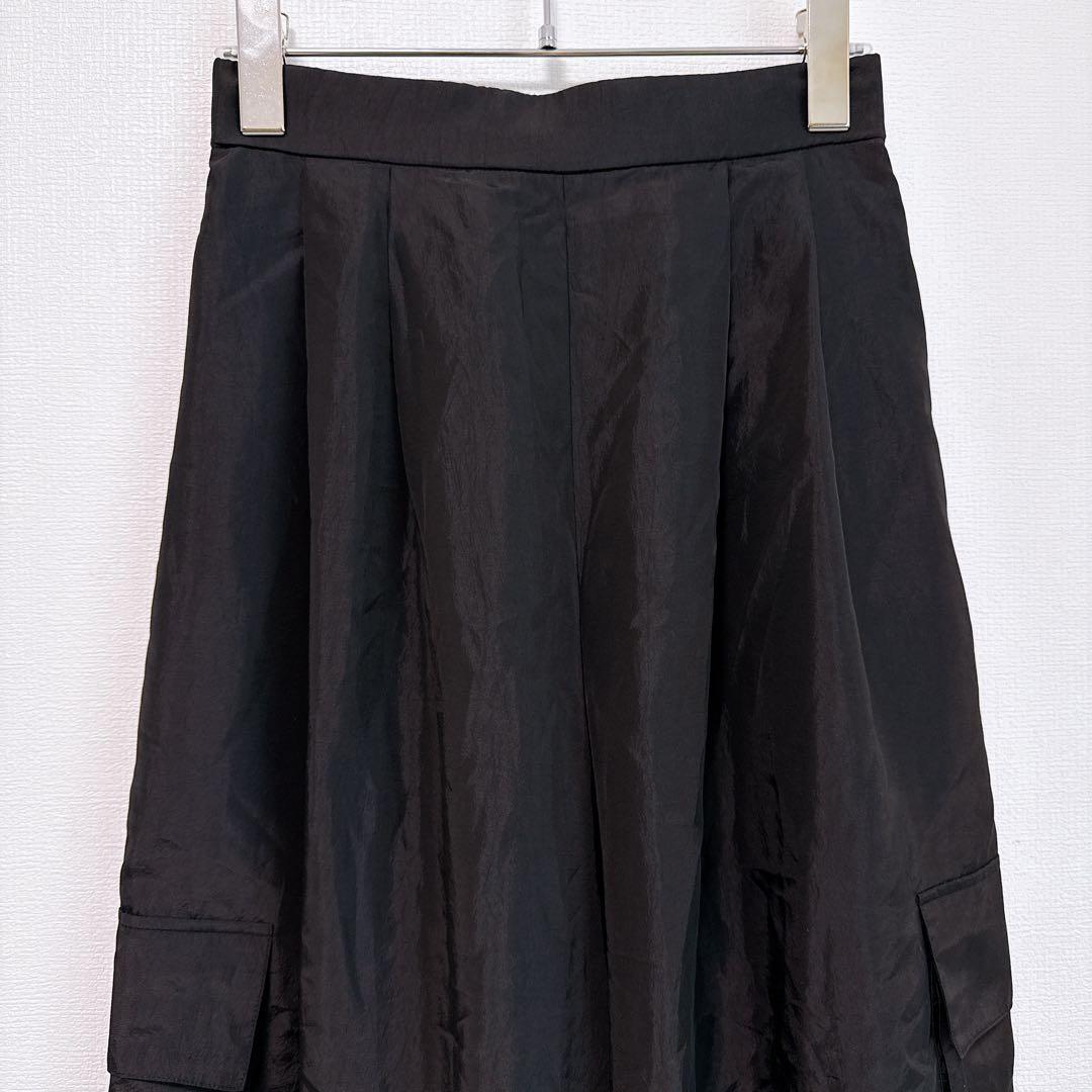 美品　Lig. リグドット. ワイドカーゴパンツ　黒　シャカシャカ　光沢感あり