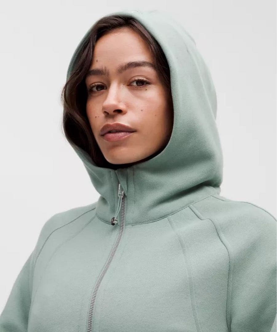 lululemom Scuba オーバーサイズ フルジップフーディ　緑　XS