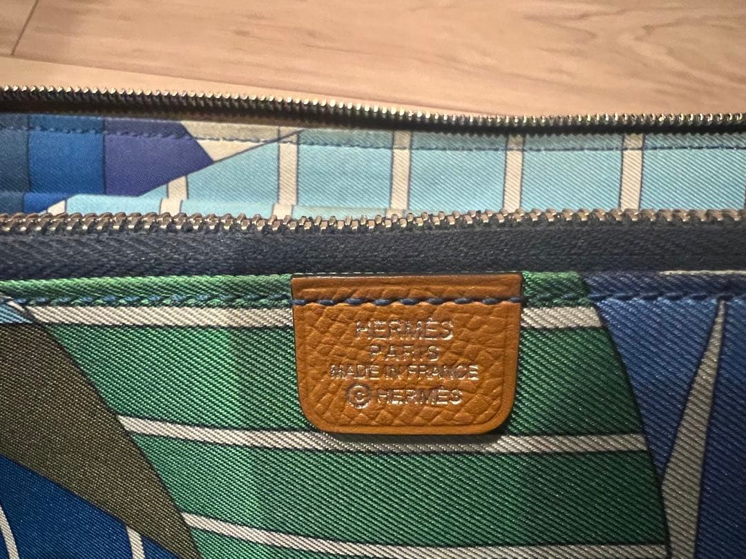 HERMES アザップ シルクイン ゴールド ラウンドファスナー長財布