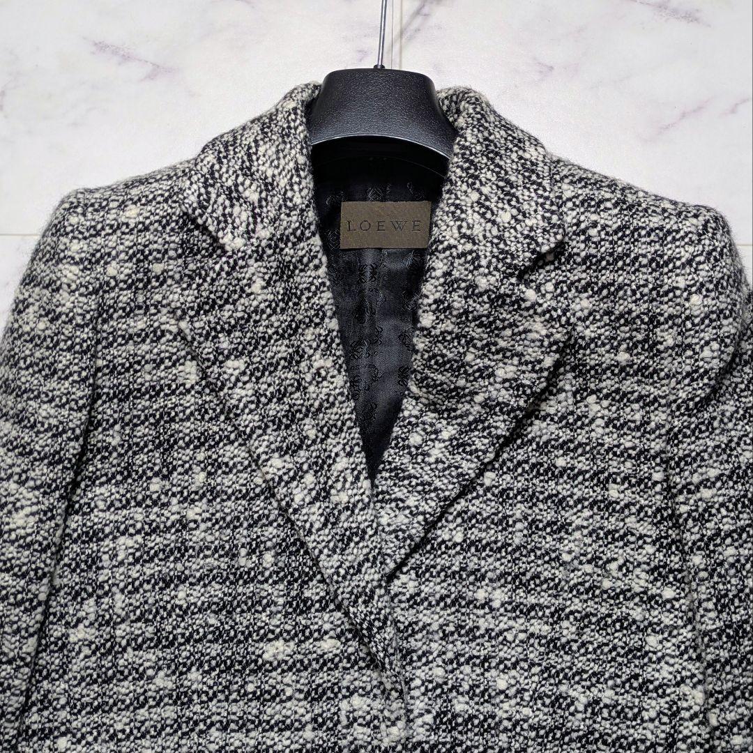 【美品】ロエベ ツイード テーラードジャケット アナグラム 40