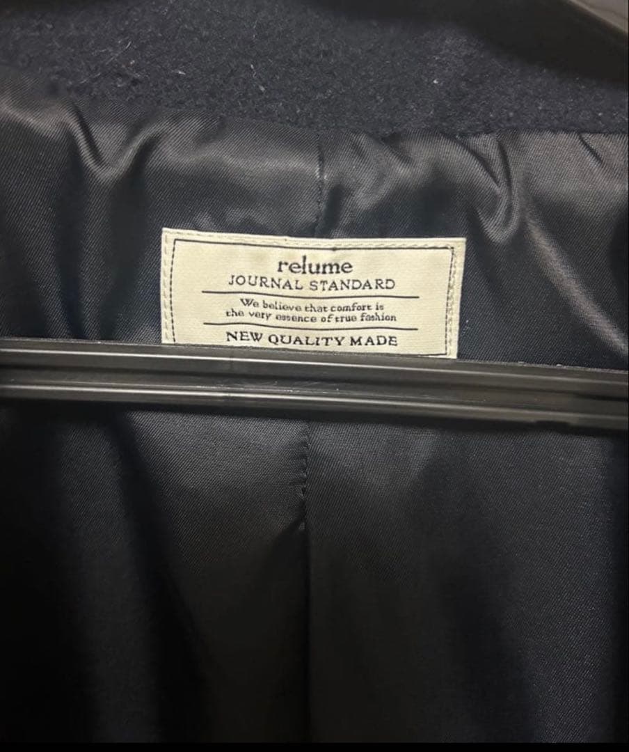 relumeネイビー 尾州ウールピーコート