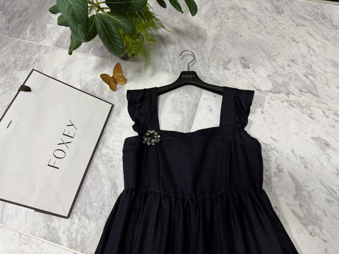 未使用★掲載商品★FOXEYフォクシー トリアセテート ロゴファスナー希少42