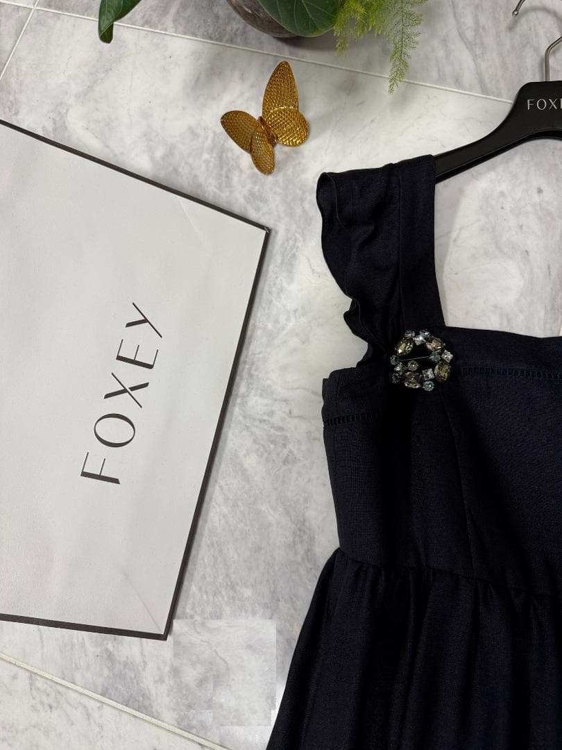 未使用★掲載商品★FOXEYフォクシー トリアセテート ロゴファスナー希少42