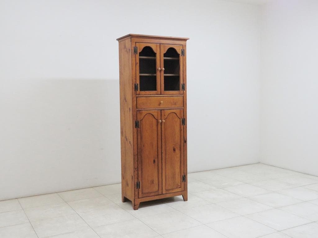 アンファン パイン無垢材 キャビネット 食器 飾り 本 書 棚 カントリー